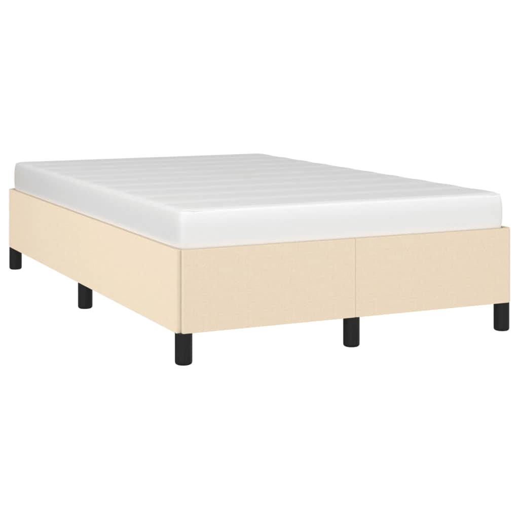 Cadre de lit sans matelas crème 120x190 cm tissu