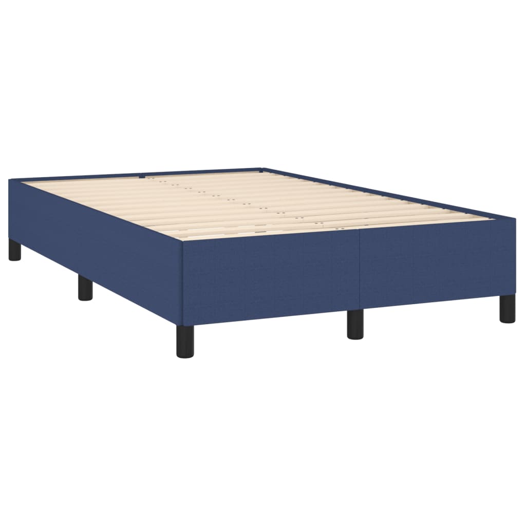 Cadre de lit sans matelas bleu 120x190 cm tissu