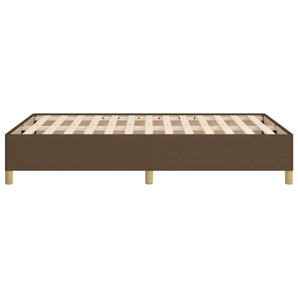 Cadre de lit sans matelas marron foncé 120x190 cm tissu