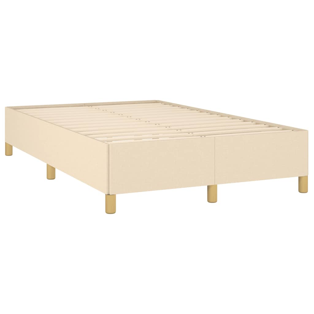 Cadre de lit sans matelas crème 120x190 cm tissu