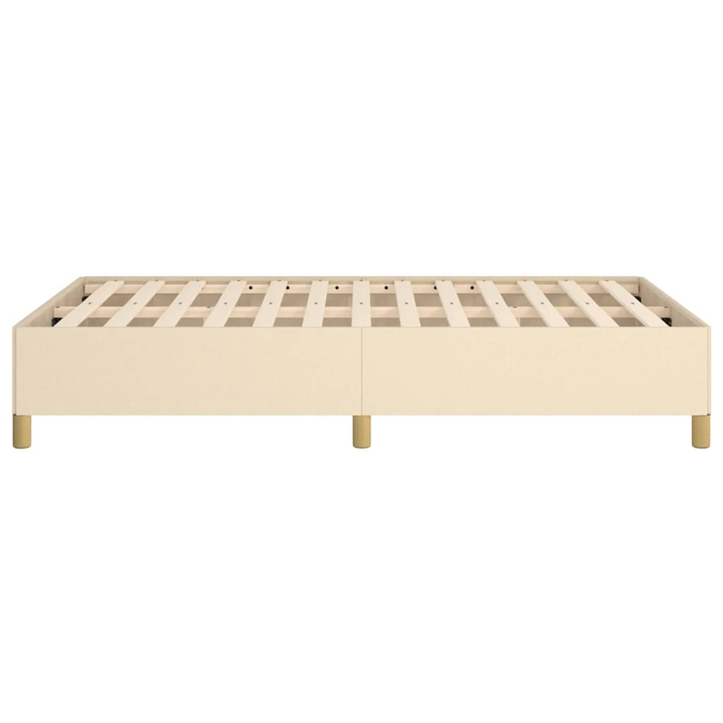 Cadre de lit sans matelas crème 120x190 cm tissu