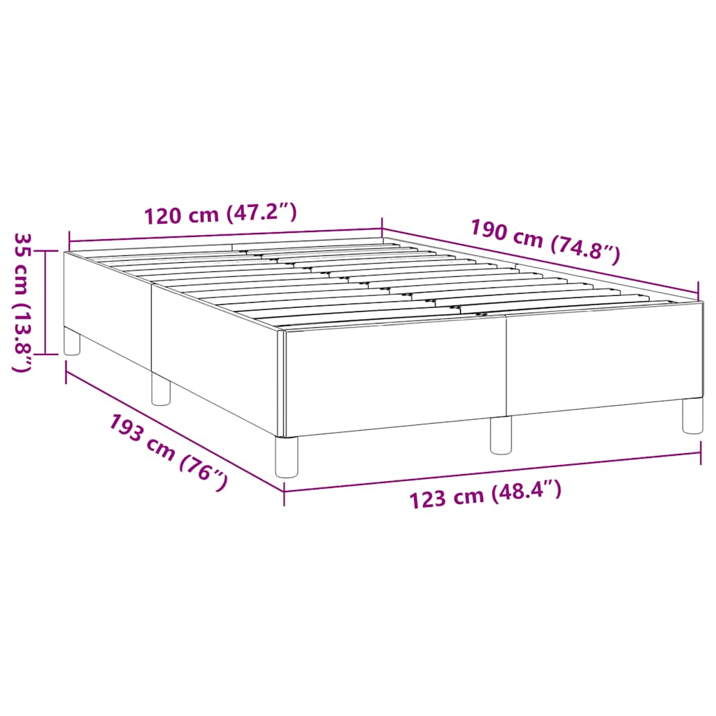 Cadre de lit sans matelas crème 120x190 cm tissu