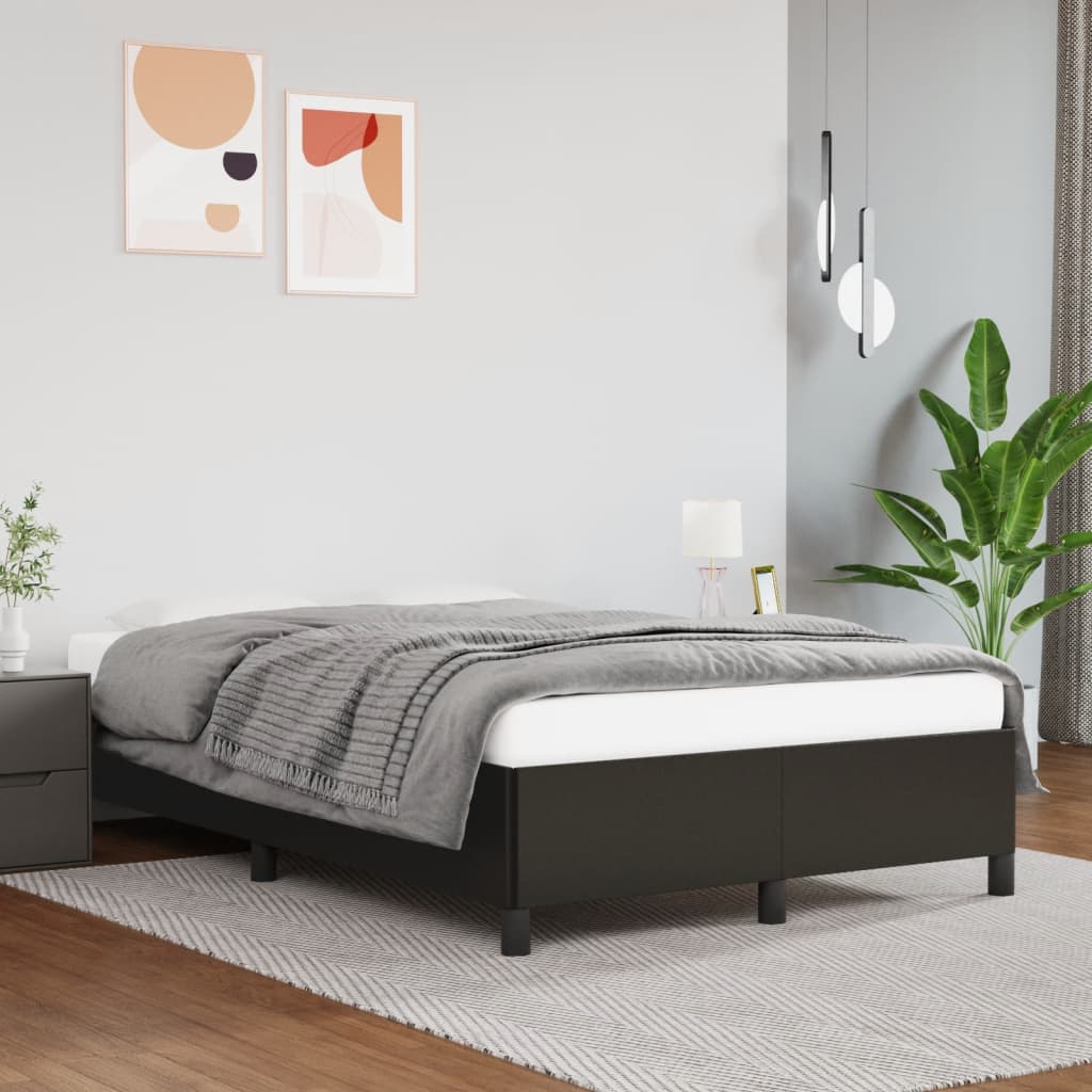 Cadre de lit sans matelas noir 120x190 cm similicuir