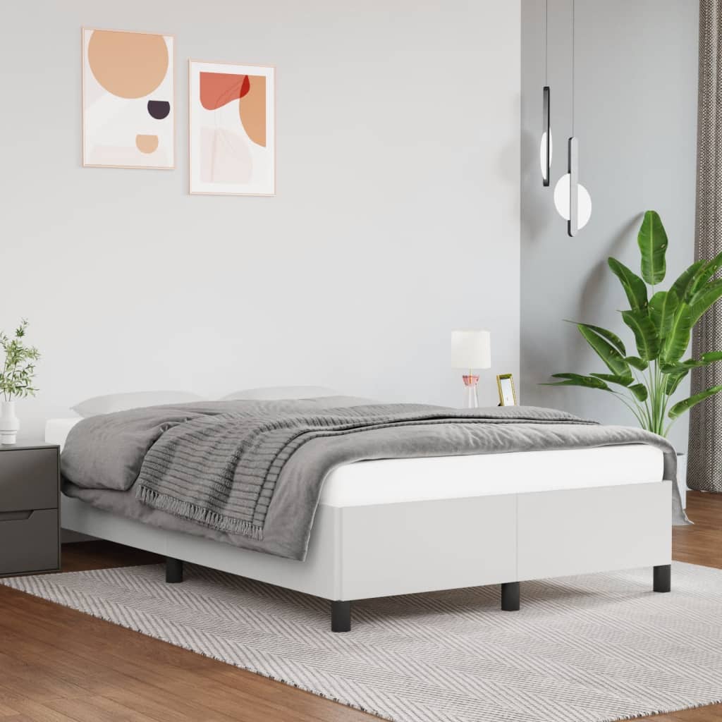 Cadre de lit sans matelas blanc 120x190 cm similicuir