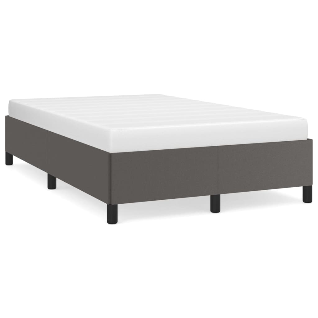 Cadre de lit sans matelas gris 120x190 cm similicuir