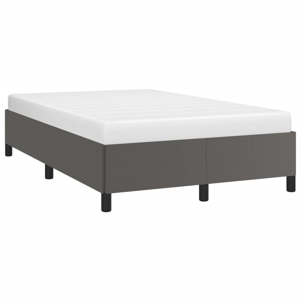 Cadre de lit sans matelas gris 120x190 cm similicuir