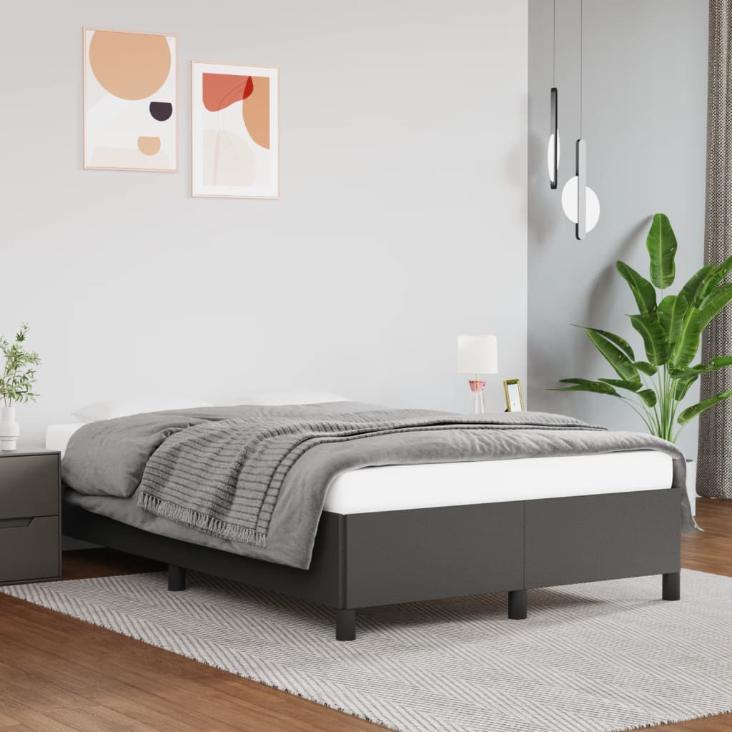 Cadre de lit sans matelas gris 120x190 cm similicuir