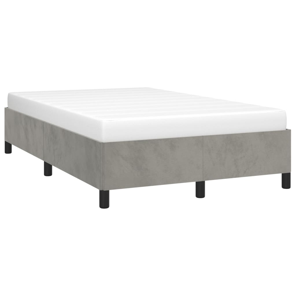 Cadre de lit sans matelas gris clair 120x190 cm velours