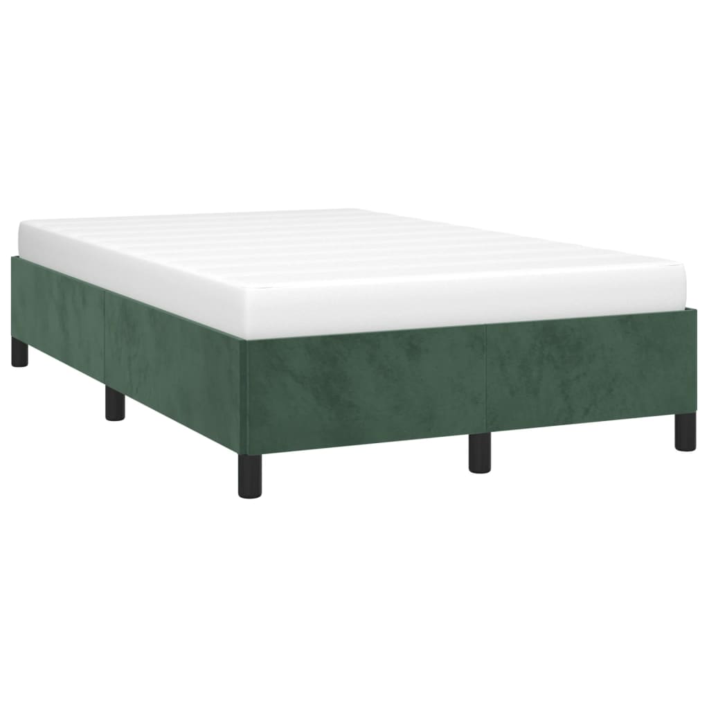 Cadre de lit sans matelas vert foncé 120x190 cm velours