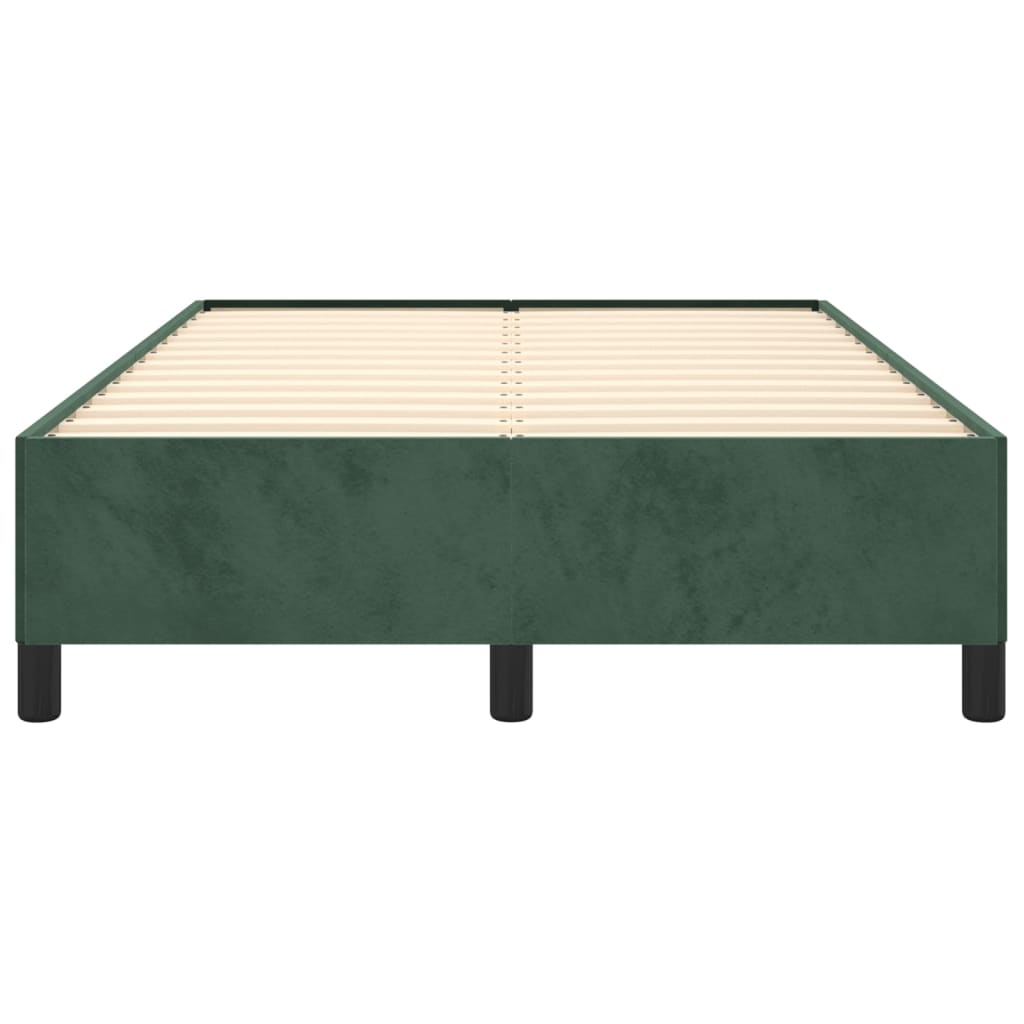 Cadre de lit sans matelas vert foncé 120x190 cm velours