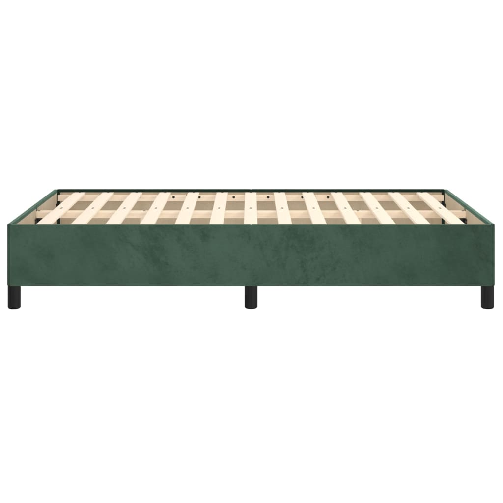 Cadre de lit sans matelas vert foncé 120x190 cm velours