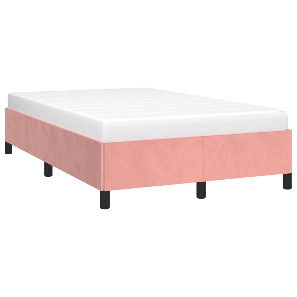 Cadre de lit sans matelas rose 120x190 cm velours