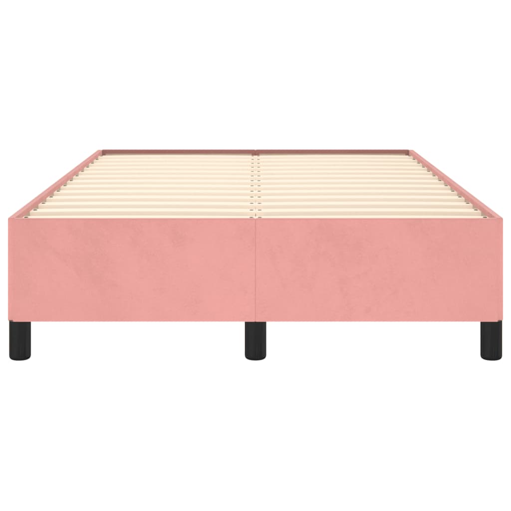 Cadre de lit sans matelas rose 120x190 cm velours