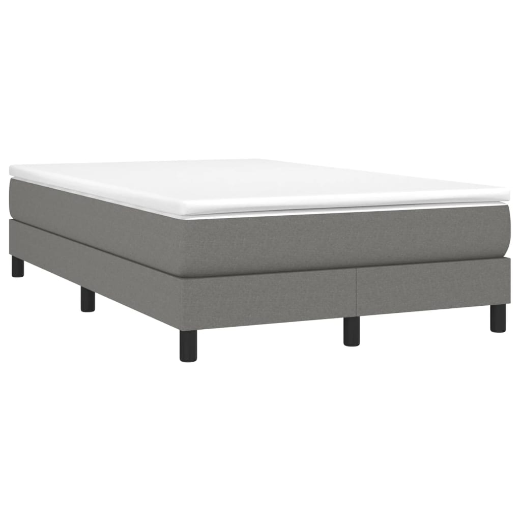 Sommier à lattes de lit avec matelas gris foncé 120x190cm tissu