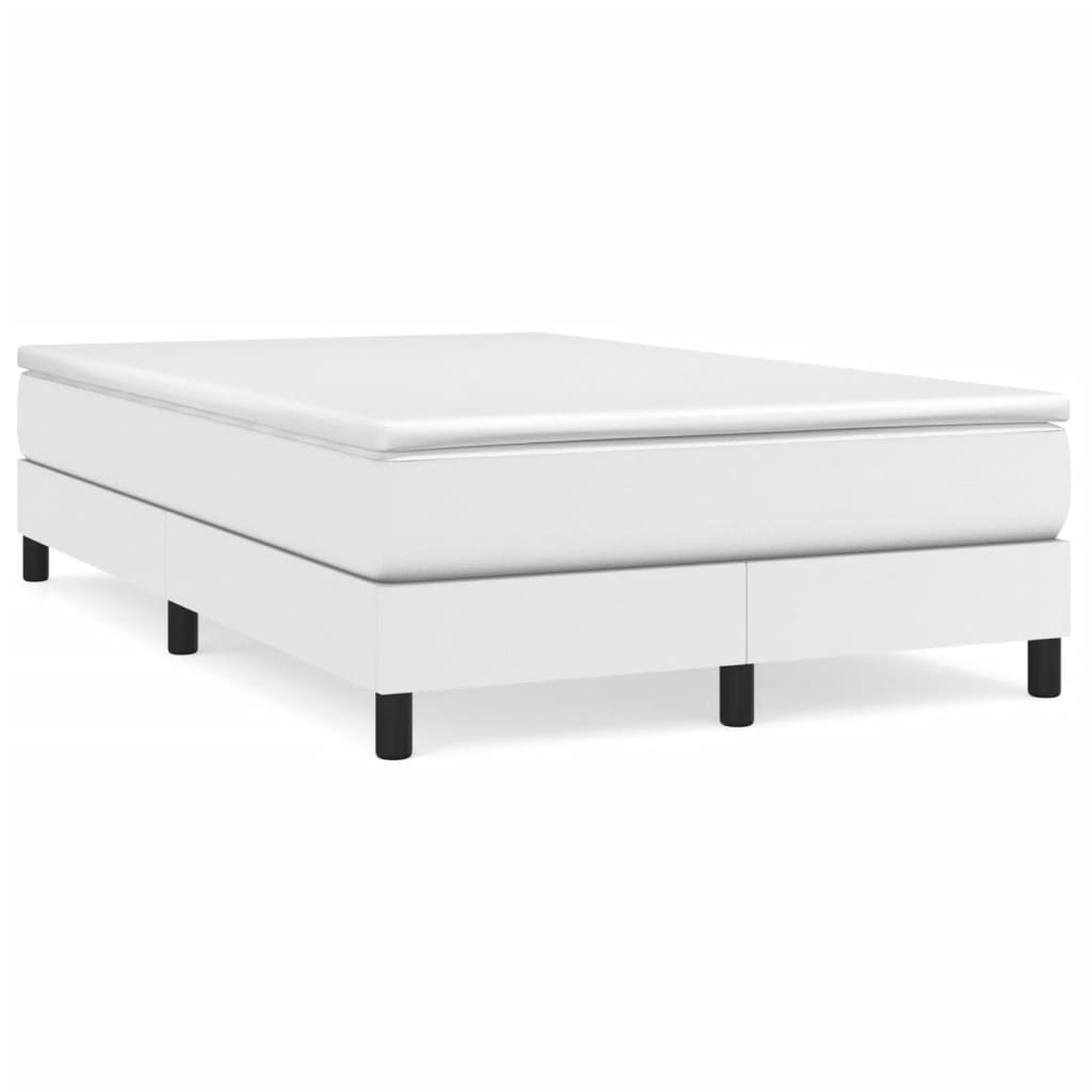 Slatted bed base with white mattress 120x190cm imitation leather