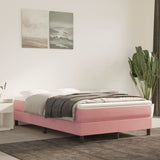 Slatted bed base with pink mattress 120x190 cm velvet