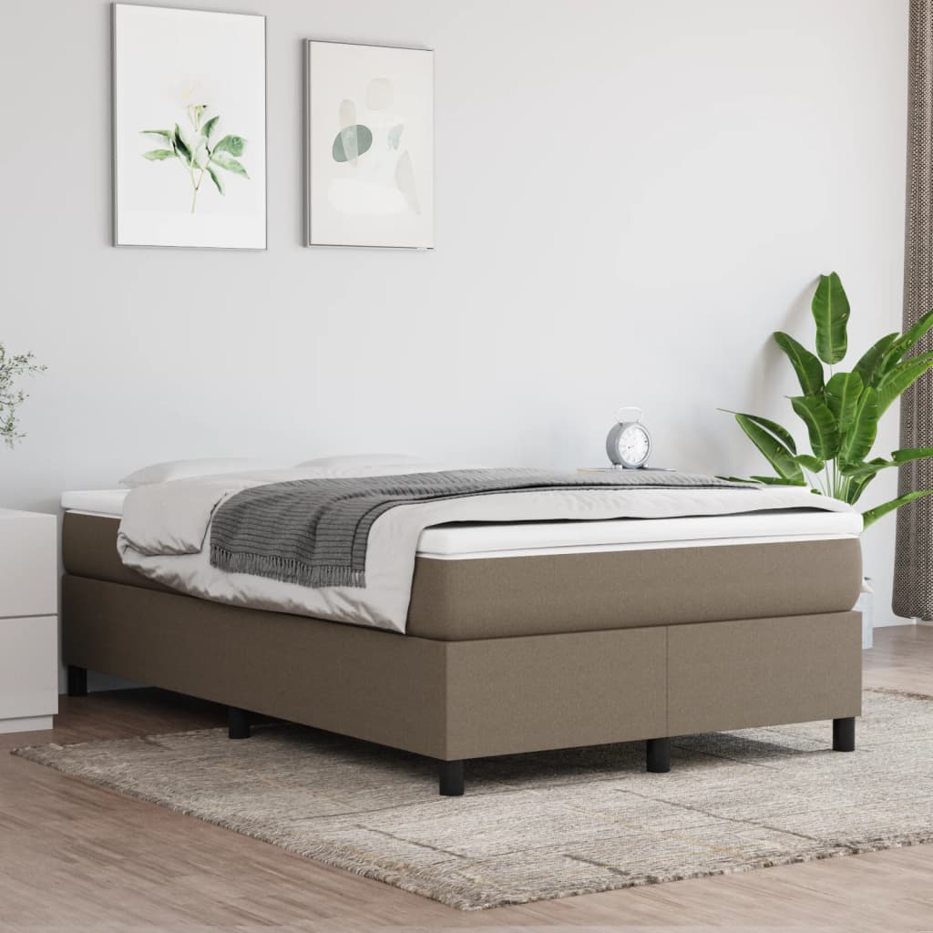 Sommier à lattes de lit avec matelas taupe 120x190 cm tissu