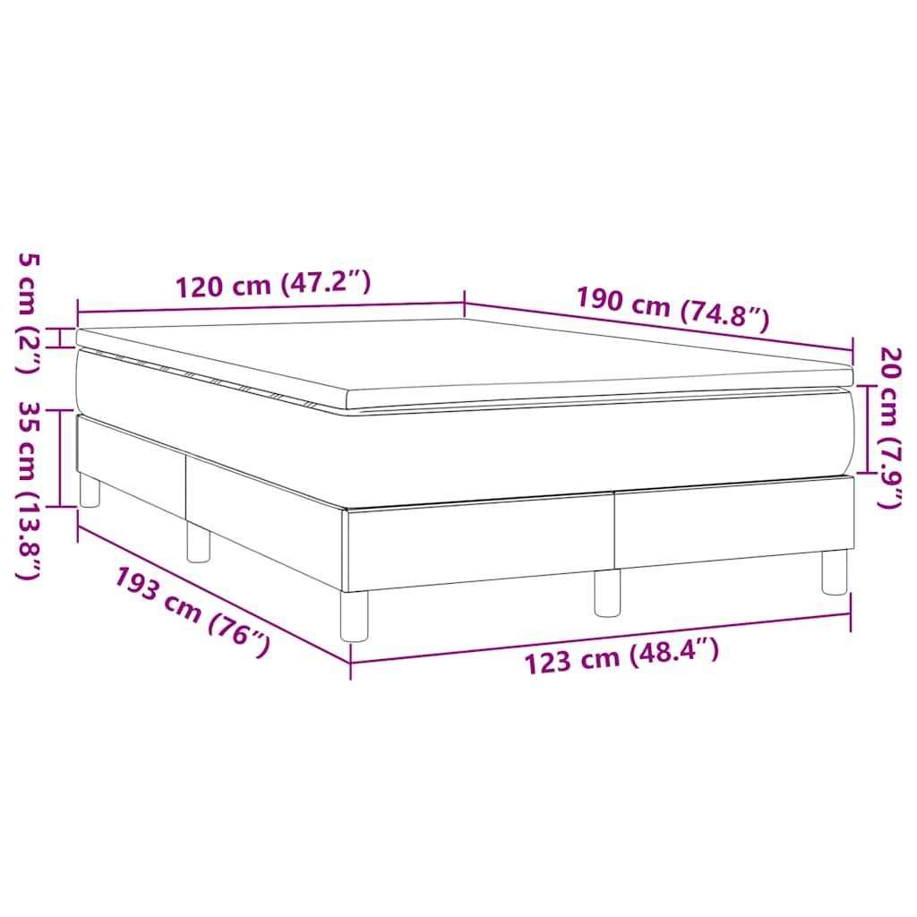 Sommier à lattes de lit et matelas gris clair 120x190 cm tissu