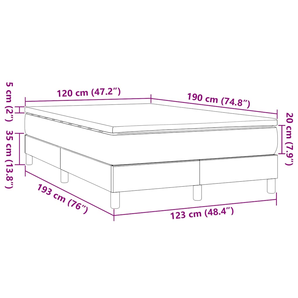 Sommier à lattes de lit avec matelas gris foncé 120x190cm tissu