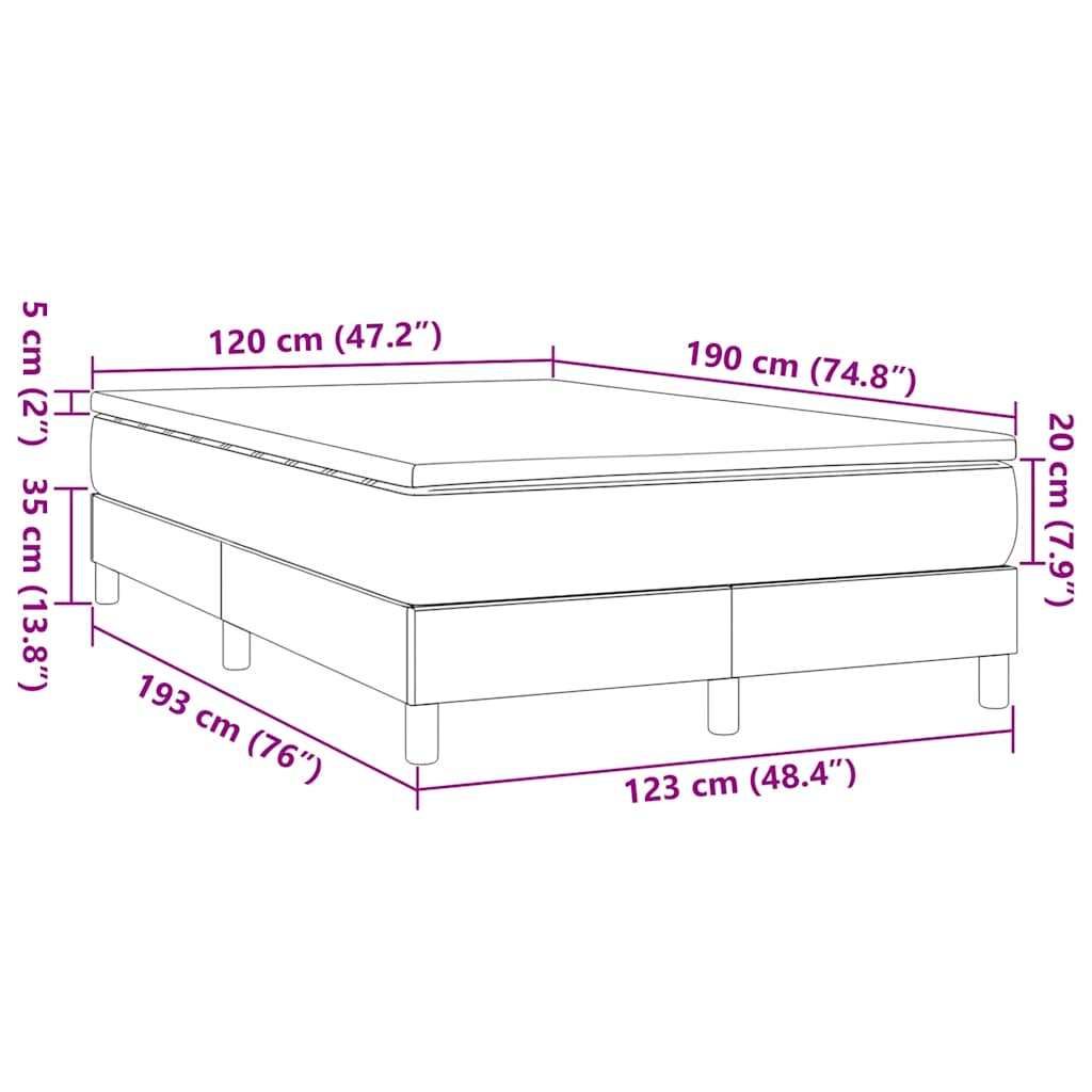 Sommier à lattes de lit avec matelas crème 120x190 cm tissu