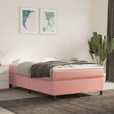 Slatted bed base with pink mattress 120x190 cm velvet