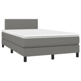 Sommier à lattes de lit avec matelas gris foncé 120x190cm tissu