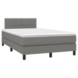 Sommier à lattes de lit avec matelas gris foncé 120x190cm tissu