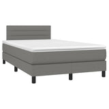 Sommier à lattes de lit avec matelas gris foncé 120x190cm tissu