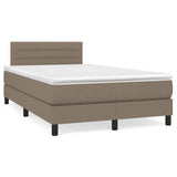 Sommier à lattes de lit avec matelas taupe 120x190 cm tissu