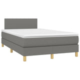 Sommier à lattes de lit avec matelas gris foncé 120x190cm tissu