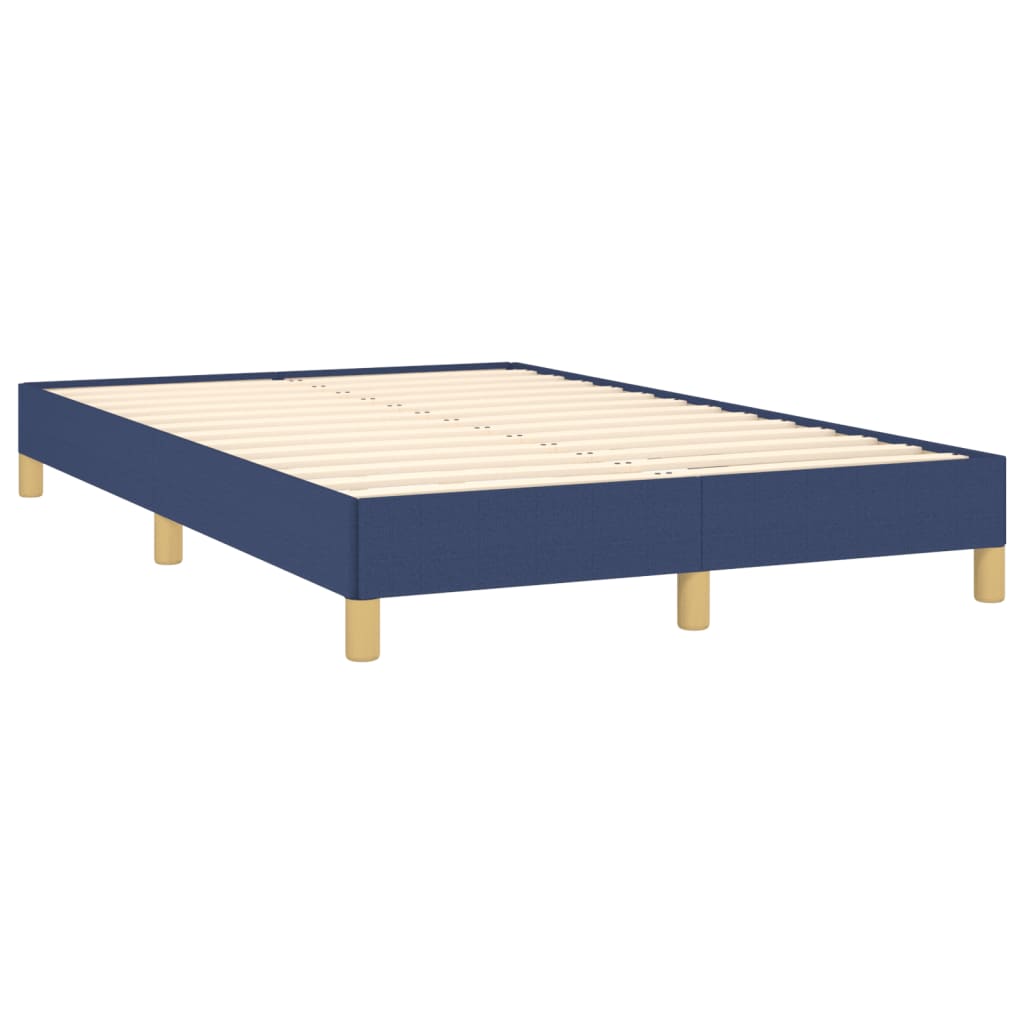 Slatted bed base with blue mattress 120x190 cm fabric