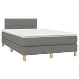 Sommier à lattes de lit avec matelas gris foncé 120x190cm tissu