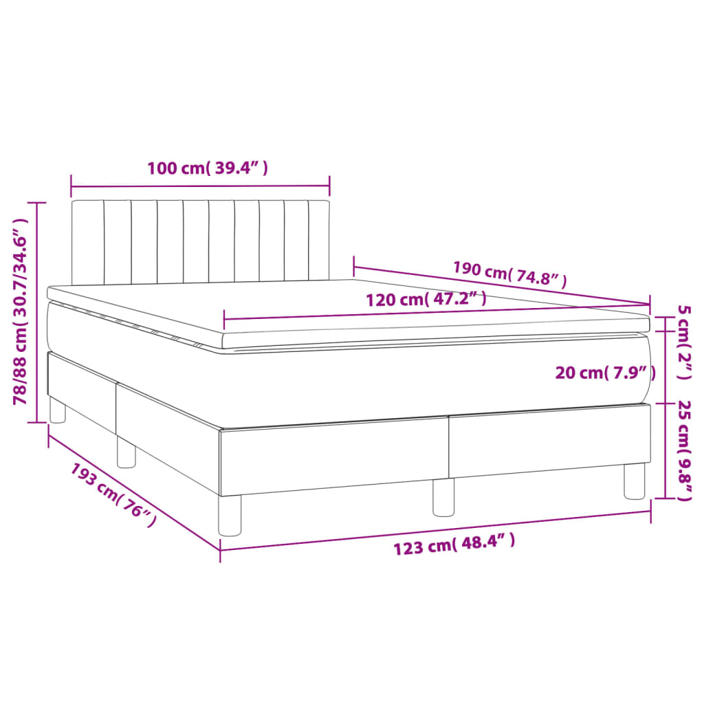 Sommier à lattes de lit avec matelas crème 120x190 cm tissu