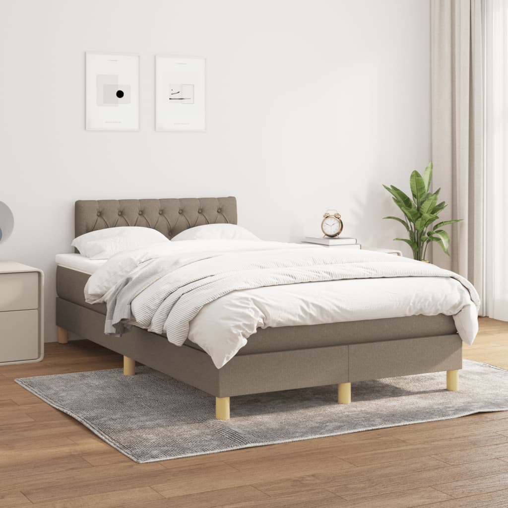 Sommier à lattes de lit avec matelas taupe 120x190 cm tissu