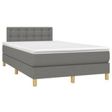 Sommier à lattes de lit avec matelas gris foncé 120x190cm tissu