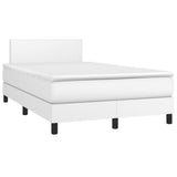 Slatted bed base with white mattress 120x190cm imitation leather