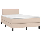 Bed slatted base with cappuccino mattress 120x190cm imitation leather