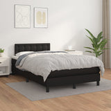 Slatted bed base with black mattress 120x190 cm imitation leather