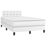 Slatted bed base with white mattress 120x190cm imitation leather