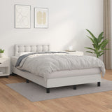 Slatted bed base with white mattress 120x190cm imitation leather