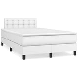 Slatted bed base with white mattress 120x190cm imitation leather