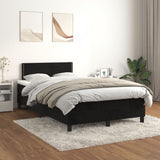 Slatted bed base with black mattress 120x190 cm velvet