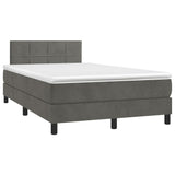 Dark grey slatted bed base and mattress 120x190cm velvet