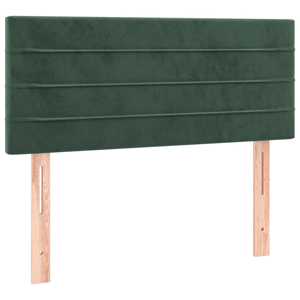 Slatted bed base with dark green mattress 120x190 cm