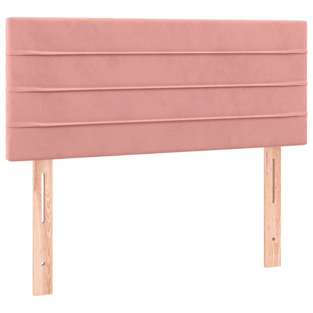 Slatted bed base with pink mattress 120x190 cm velvet