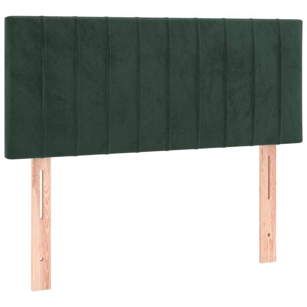 Slatted bed base with dark green mattress 120x190 cm