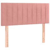 Slatted bed base with pink mattress 120x190 cm velvet