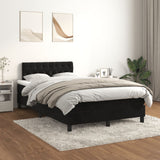 Slatted bed base with black mattress 120x190 cm velvet