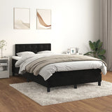 Slatted bed base with black mattress 120x190 cm velvet