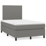 Sommier à lattes de lit avec matelas gris foncé 120x190cm tissu